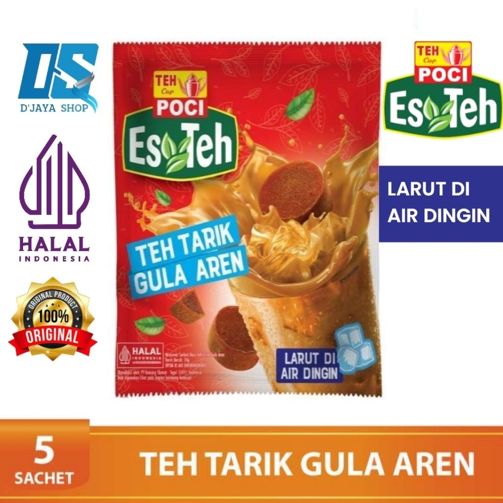 

Es Teh Poci Teh Tarik Gula Aren 5 Sachet × 25g /Minuman instan Rasa Teh Tarik Gula Aren