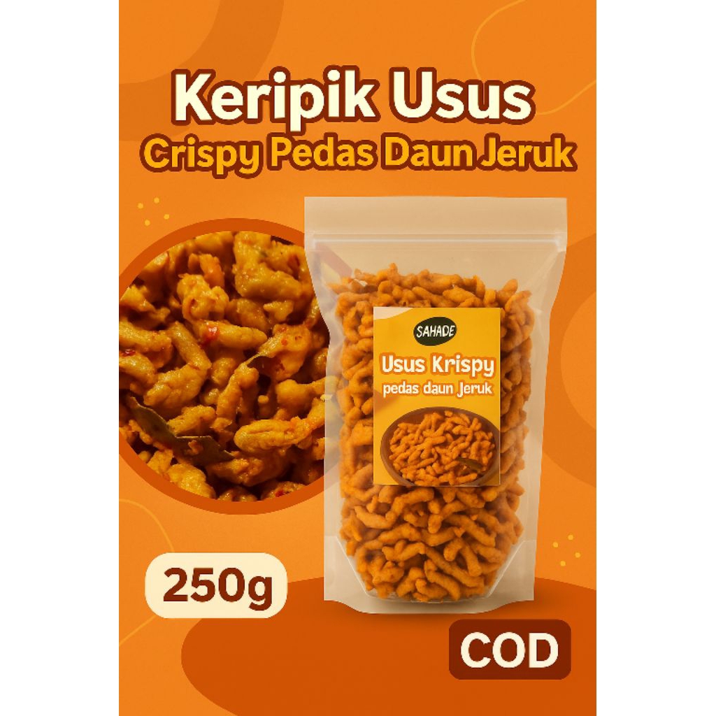 

Keripik Usus Ayam Crispy Pedas Daun Jeruk | Usus Renyah Gurih 250gram SAHADE snack