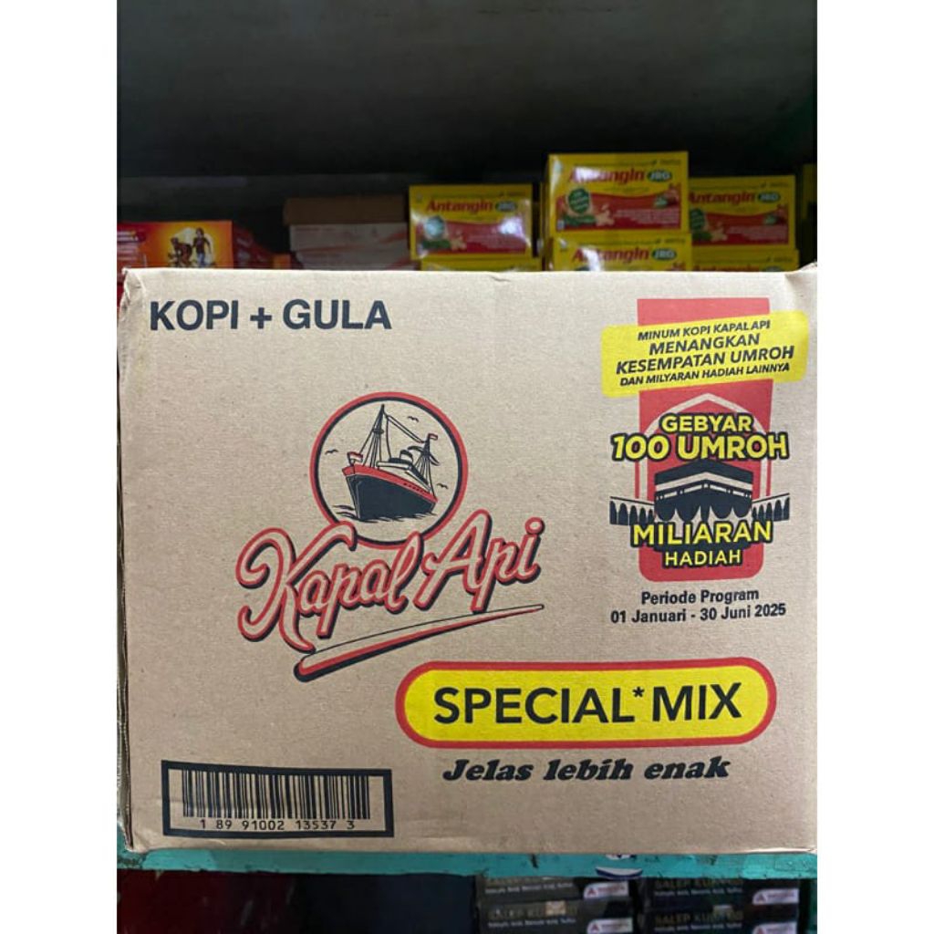 

Kapal api special mix 1 dus 12 sachet, berhadiah umroh