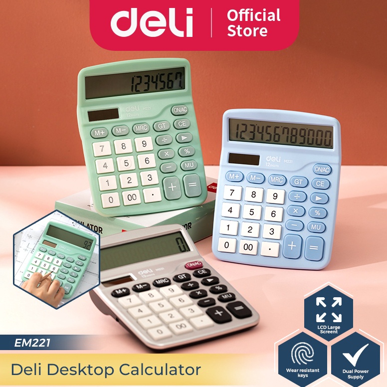 

KODE G24B Deli Kalkulator Meja Desktop Calculator Layar 12 Digit Warna Lucu EM221