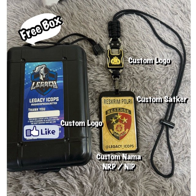 

Legacy_icops Tactical Lanyard Badge Holder Full Paket Dengan Tali
