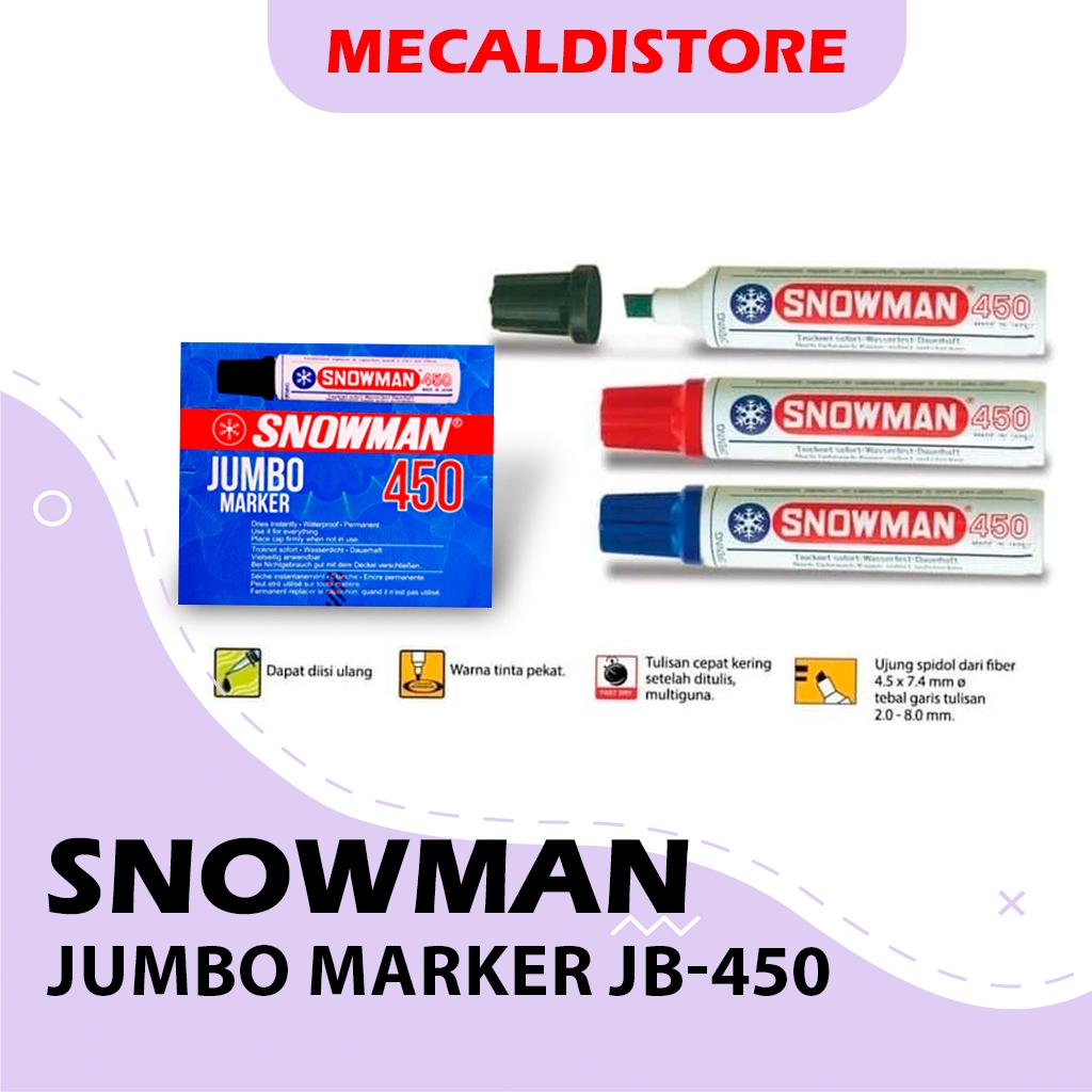 

SPIDOL SNOWMAN PERMANEN MARKER JUMBO JB-450 TERLARIS (1LUSIN)