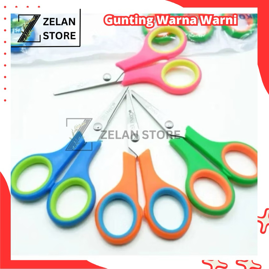 

GUNTING WARNA WARNI Kertas Besi Stainless Steel Sekolah Alat Tulis Pemotong Serbaguna Tajam