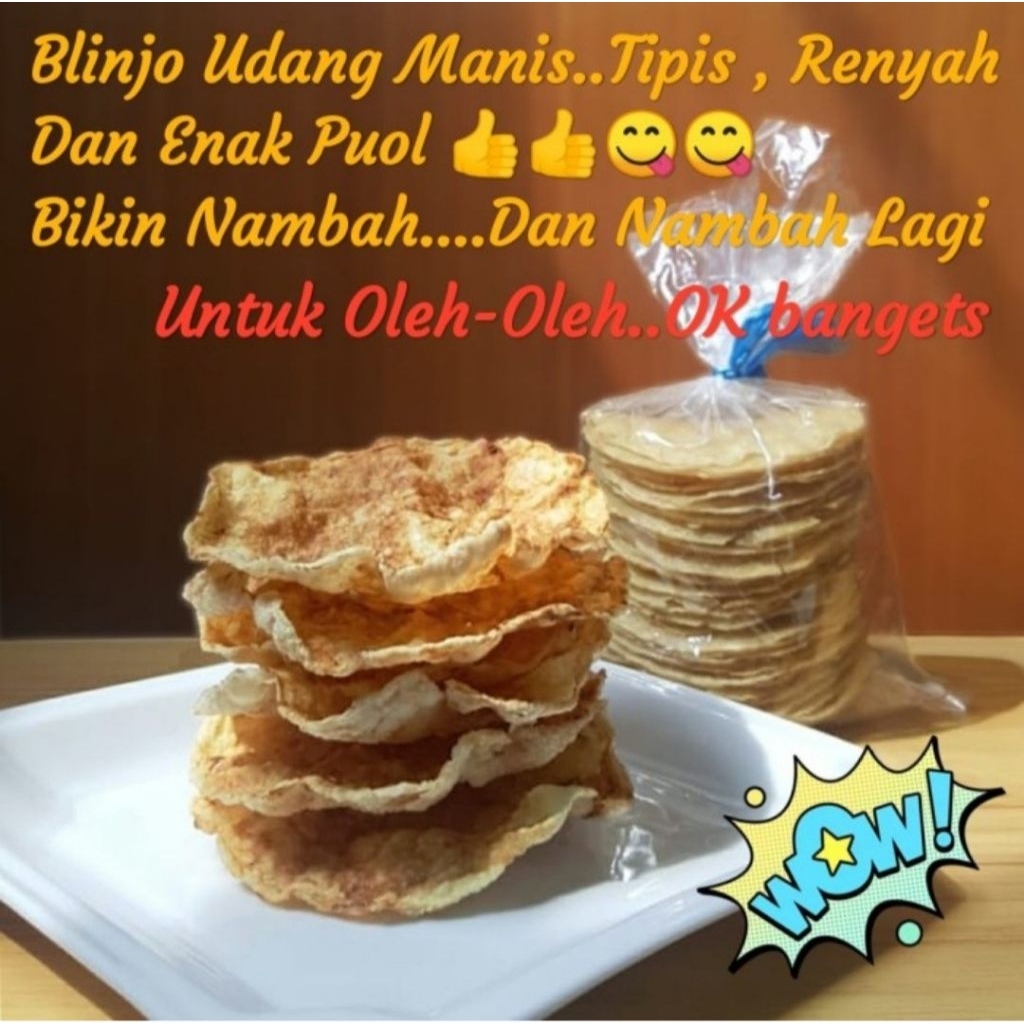 

Emping melinjo Belinjo Blinjo Udang Manis ( ada yang Pedas Manis) Madame Lin ( Mentah) Sungguh Nikmat, 1bungkus isi 50 bj