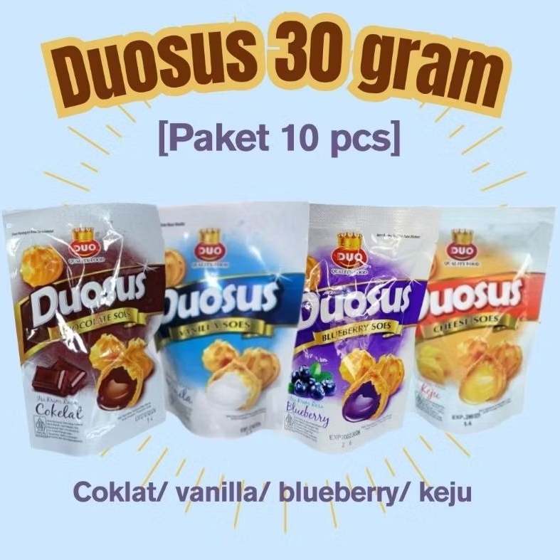 

[Paket 10 Pcs] Duosus rasa coklat,vanilla,blueberry,keju 30 gram 2000an