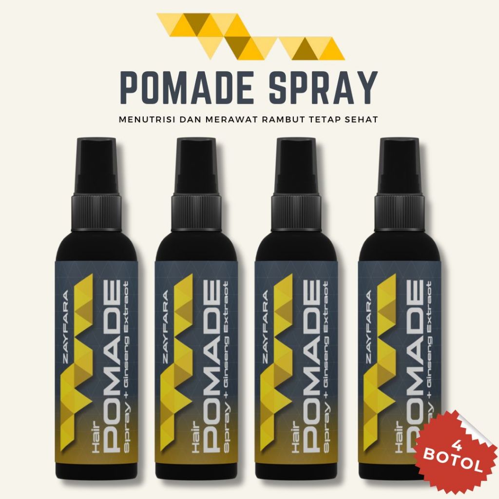 4 Botol Hair Pomade Spray Pomed Rambut Semprot Minyak Rambut Pria Hair Styling Natural - Sudah BPOM
