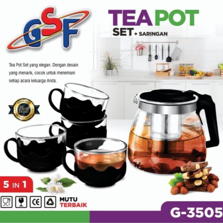 GSF Tea Pot Set Cangkir Set 5 in 1