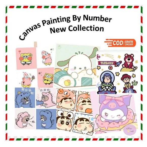 

Canvas Painting by Number/ Melukis Mewarnai Kanvas Anak/ DIY Painting Digital/ Satu Set Peralatan