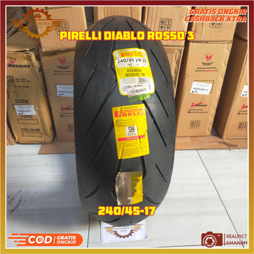 Promo Ban Diablo Rosso 3 Promo Ban Diablo Rosso 3 240/45-17 240 55 17 Tubeless Ban Belakag Harley Mo