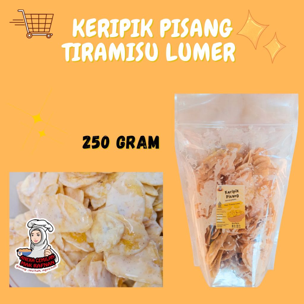 

Keripik Pisang Nangka Gurih Enak Renyah rasa Tiramisu Lumer 250gram
