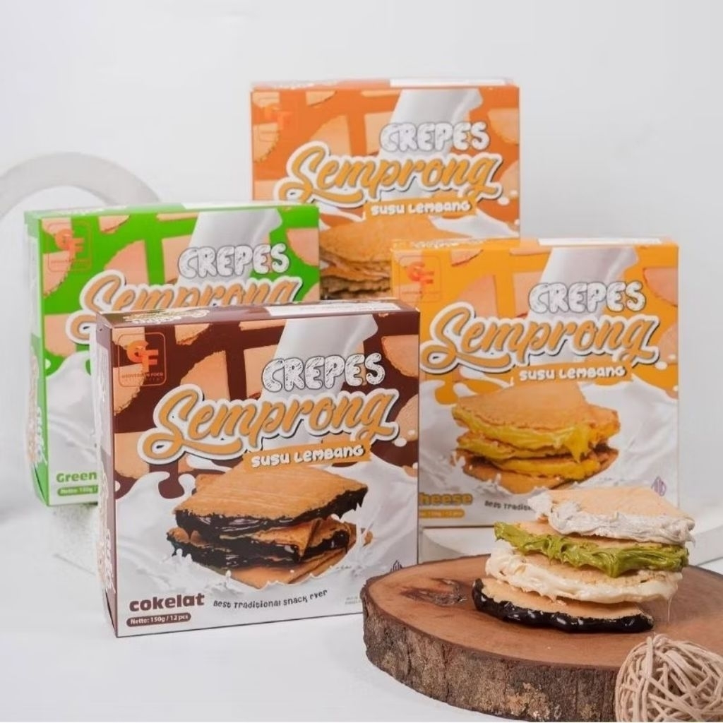 

Crepes Semprong susu Lembang rasa coklat milk vanila chesse tiramisu milk halal 165gr ih