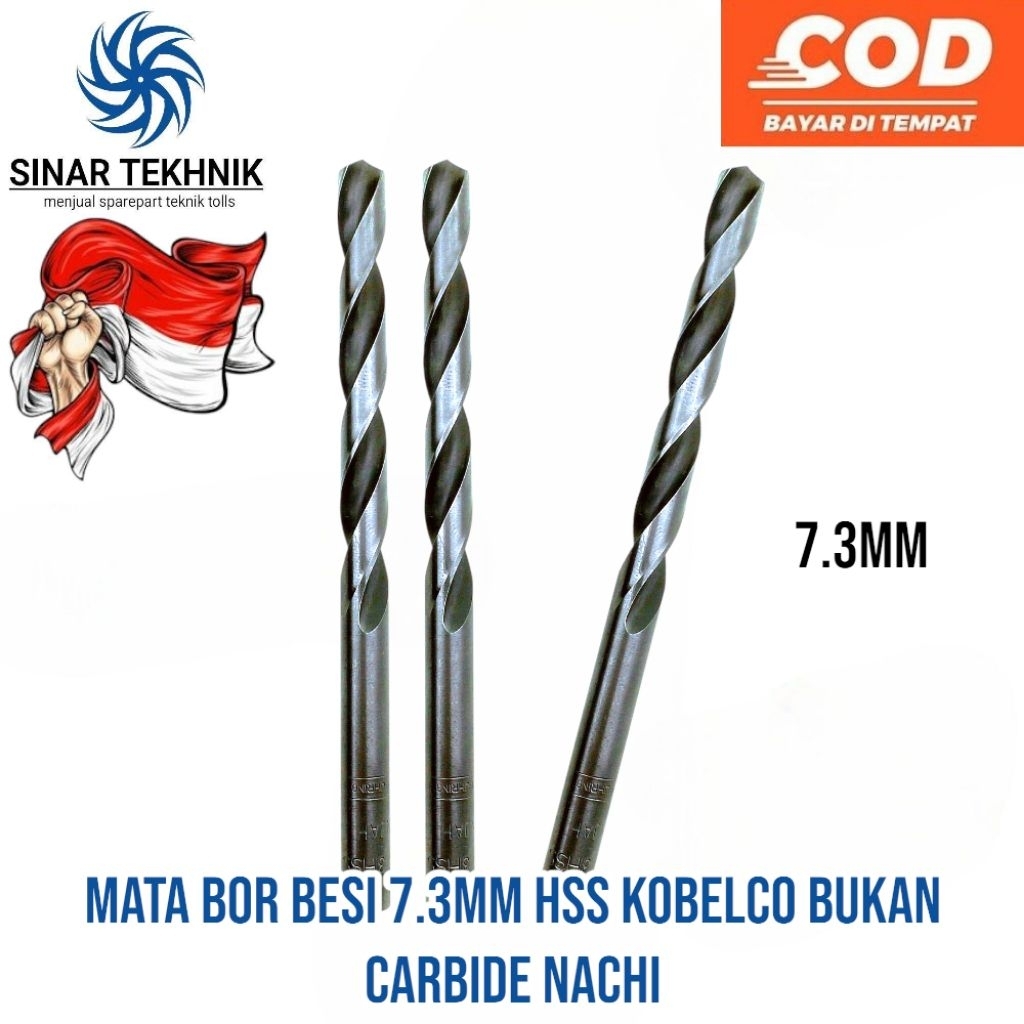 Mata Bor Besi 7.3mm Hss Kobelco Bukan Carbide Nachi