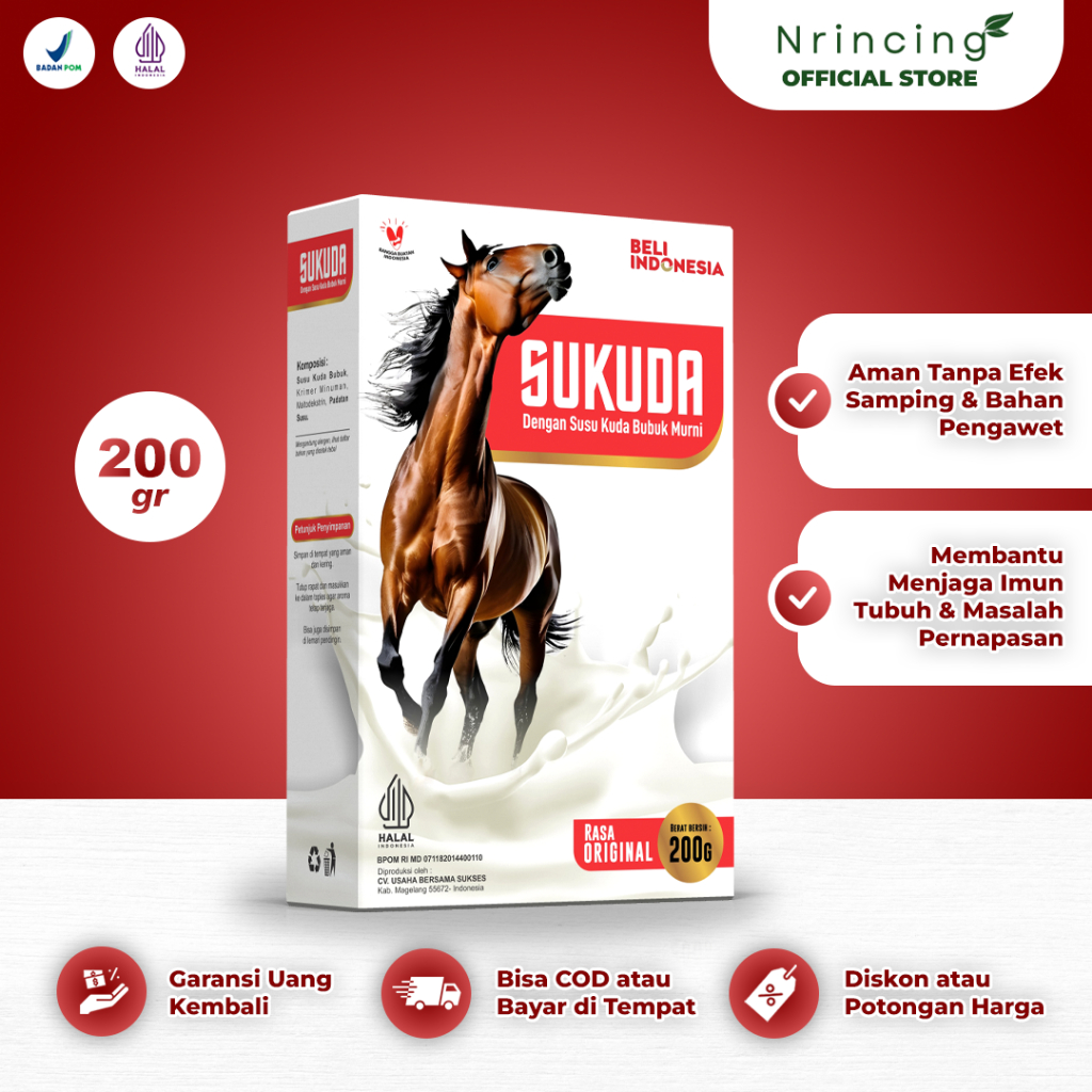 

Sukuda Susu Kuda Liar Lombok Bubuk Kolostrum Murni Original Bubuk 200 Gram