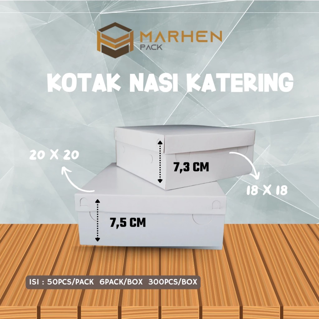 INSTANT PER DUS Kotak Nasi Box Kue Duplex 20x20 / Dus Nasi Katering / Dus Nasi Kotak 20x20/ ASHLEY