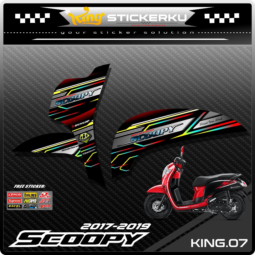 Stiker Striping Scoopy New 2017/2020 - Striping Standar Scoopy New Premium Racing(COD) KS.07