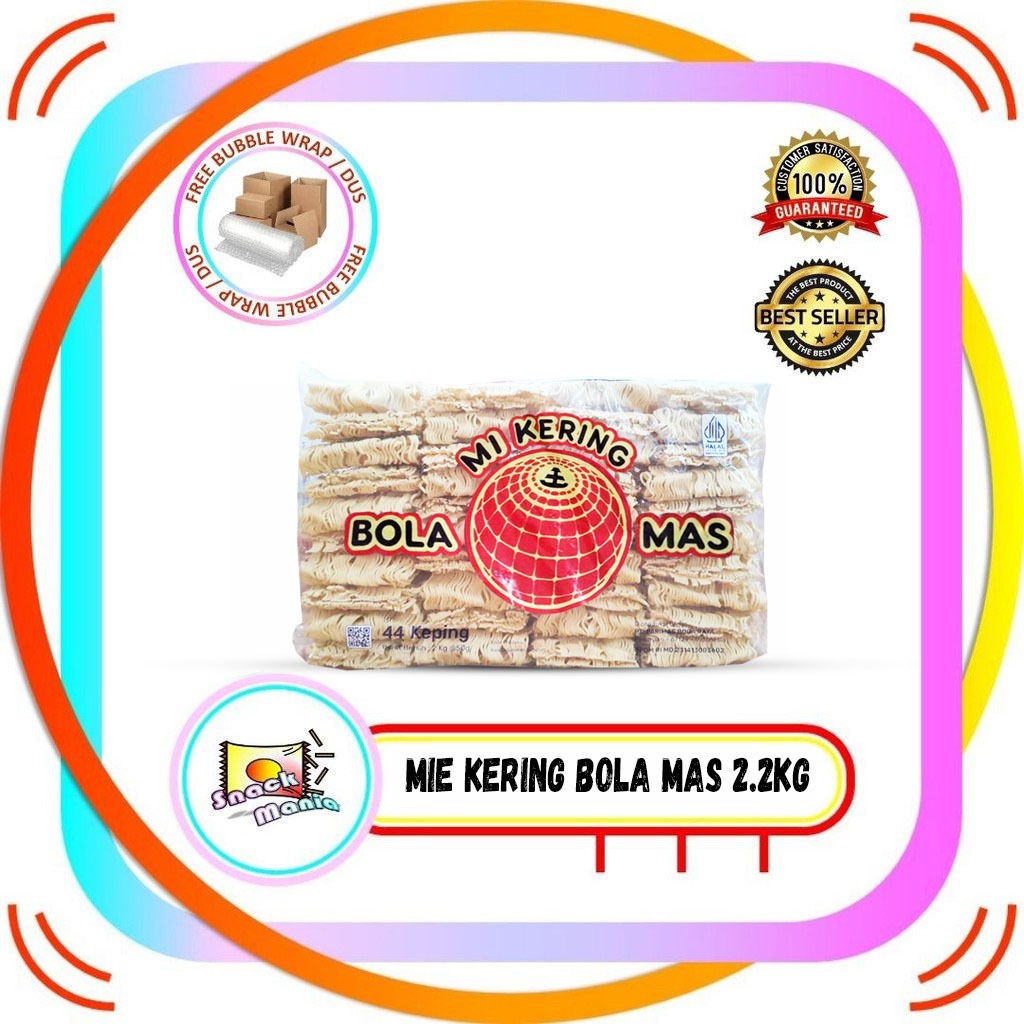 

Mie Kering Bola Mas ~ 2.2 kg isi 44 Keping Mie