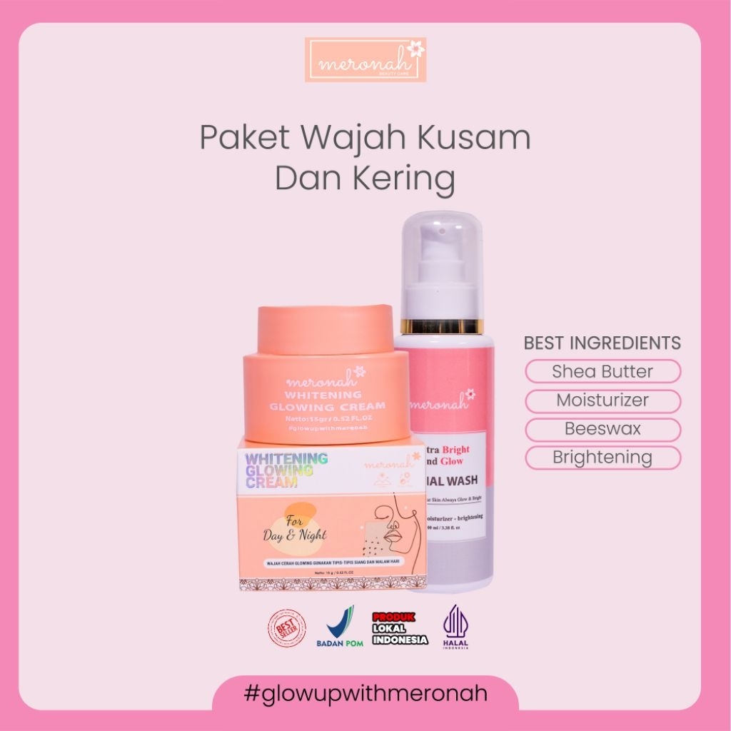 Paket Meronah Glowing Cream + Sabun Extra Glow