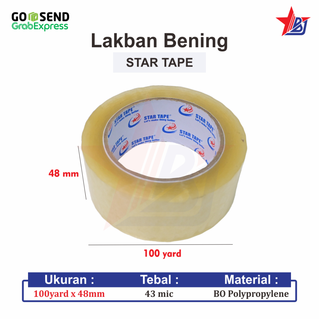 

Lakban bening lebar 45mm 45 micron 100 yard PROMO STARTAPE MURAH
