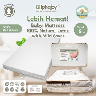 Alphajoy - BOXY Mattress 100% Natural Latex (120 x 60 x 6 cm) 100% Natural Latex with Mild Cover / G