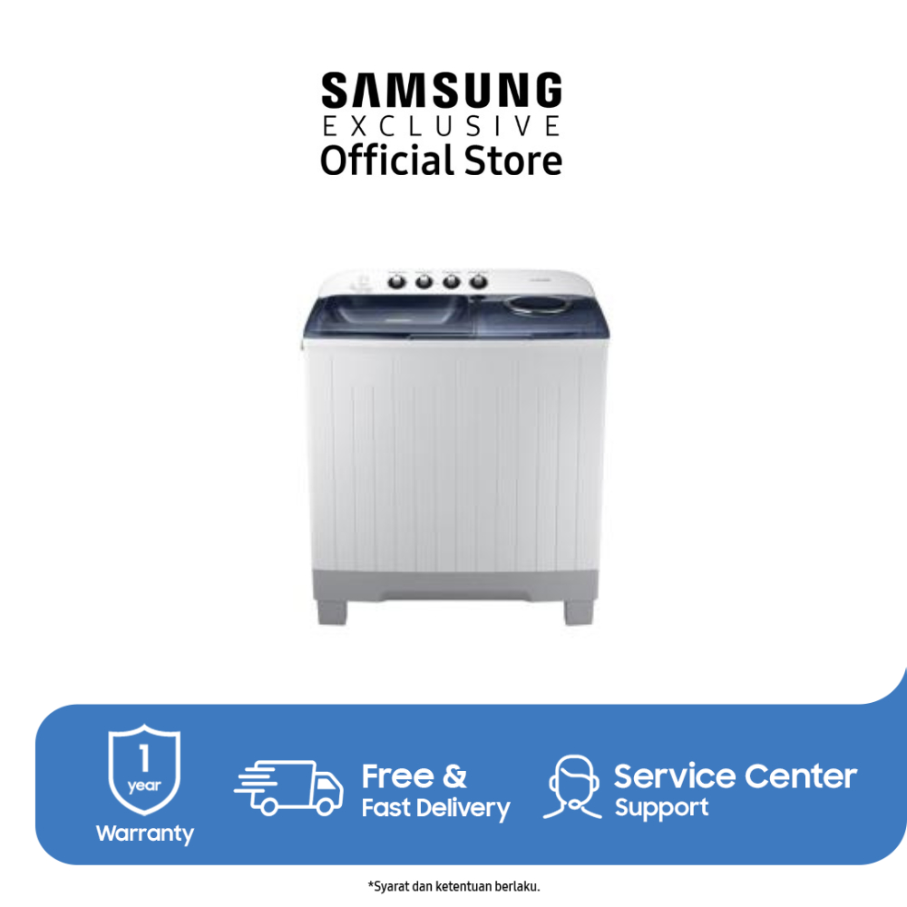 Samsung Mesin Cuci Twin Tub 12Kg Washer | Dynamic Pulsator | EZ Wash Tray | WT12J4200MB/SE