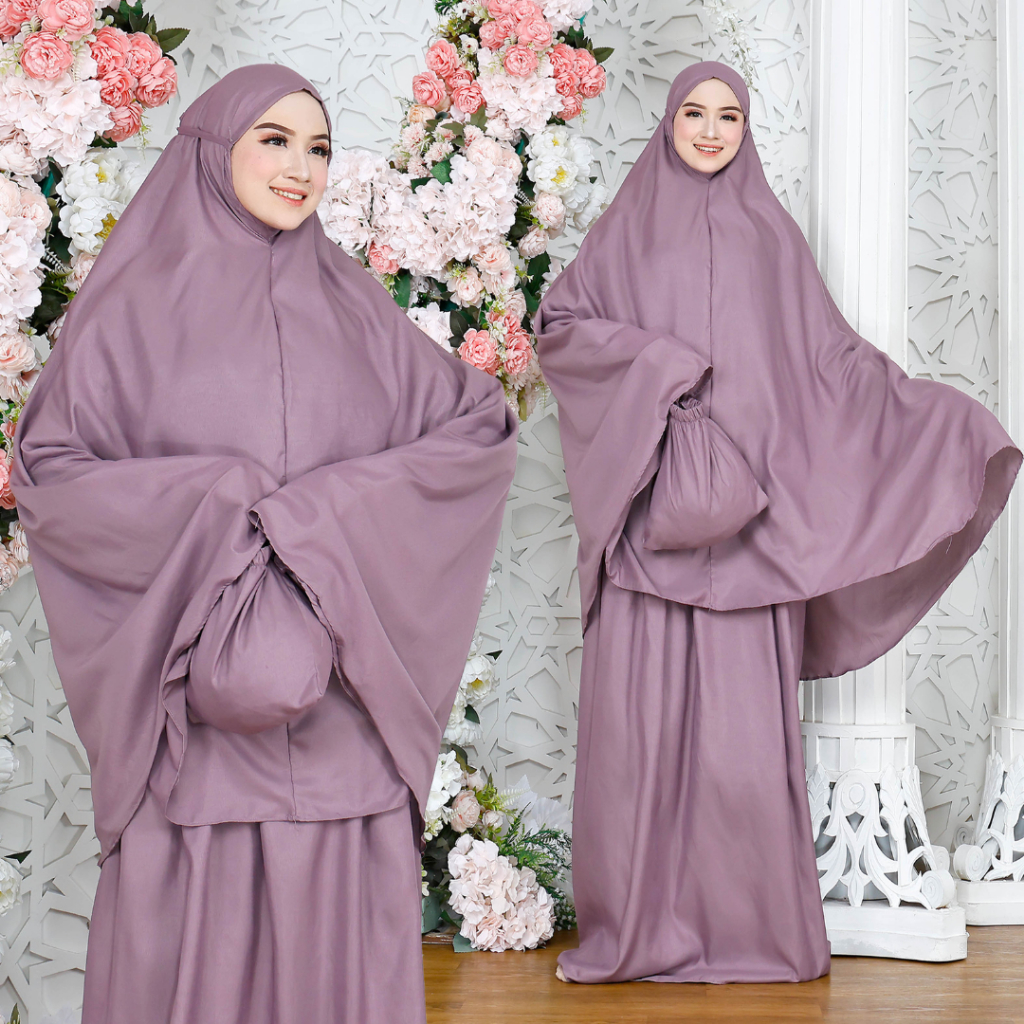 Mukena Dewasa CALISTA Katun Rayon Premium Polos Tali Belakang Jumbo premium