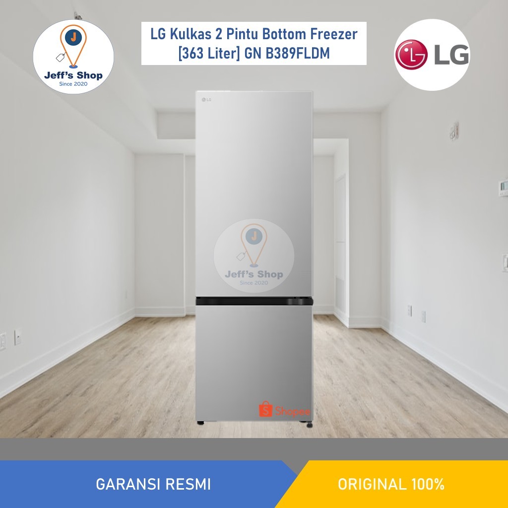 LG Kulkas 2 Pintu Bottom Freezer [363 Liter] GN B389FLDM