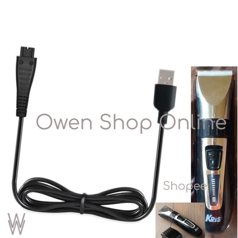 Kabel Adapter Charger Usb Shaver Kris PR3085 Alat Cukur Rambut PR-3085 Cris