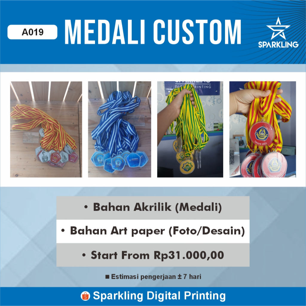 

Medali Custom Sudah Free Tali - A019