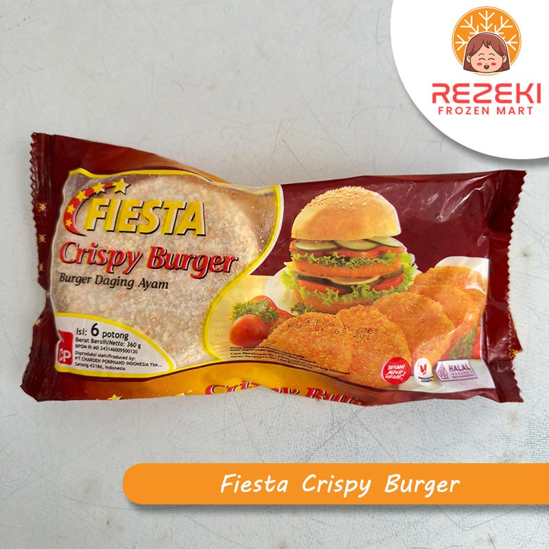 

Fiesta Crispy Burger 360 Gr | Daging Burger Ayam Krispi | Frozen Food Murah