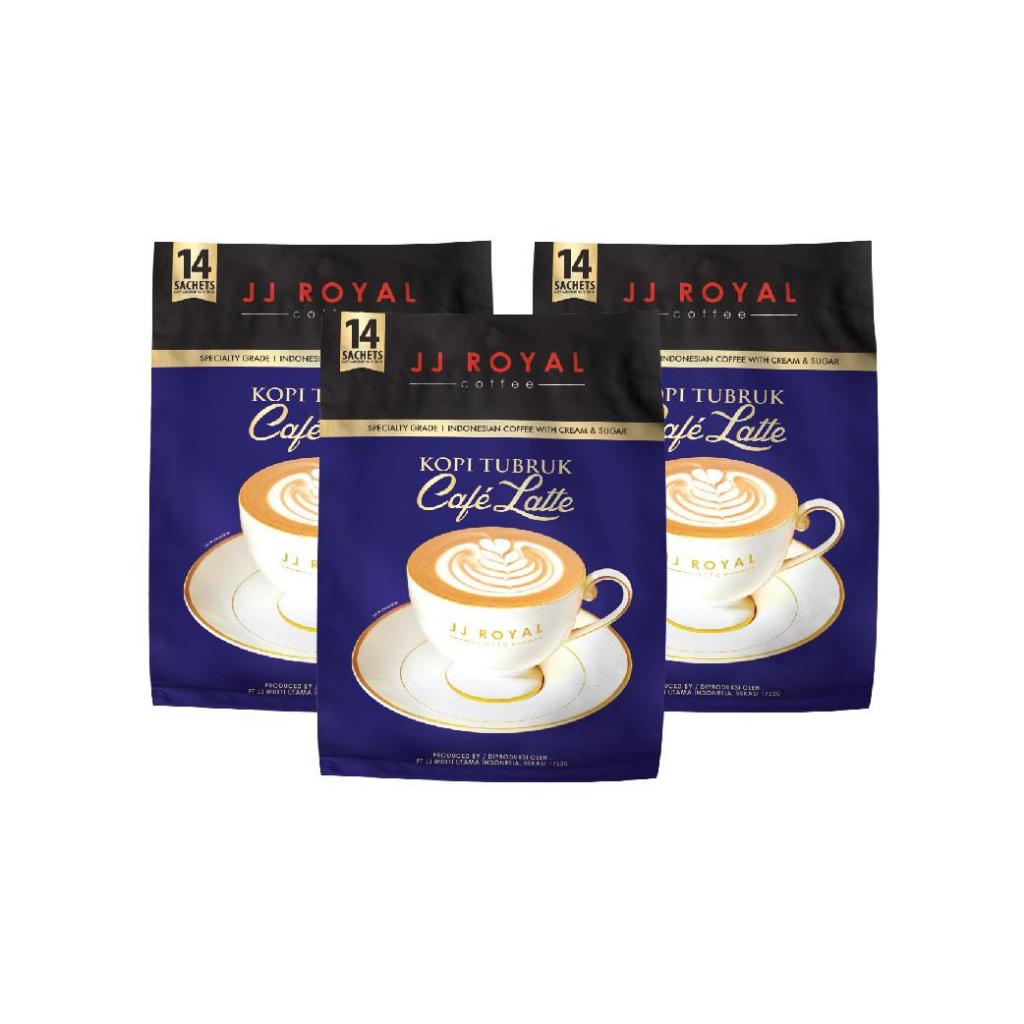 

Bundling 3 JJ Royal Coffee Kopi Tubruk Cafe Latte Bulk Bag isi 14 Sachets