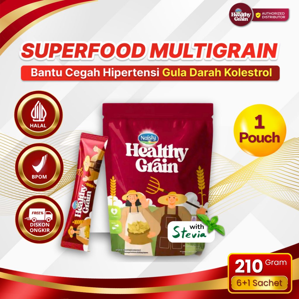 

Healthy Grain Multigrain Superfood Cegah Hipertensi Diabetes Kolestrol dan Jantung 1 Pouch