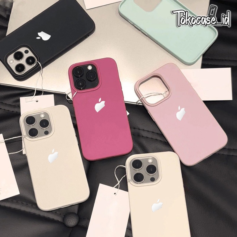 PREMIUM MACARON LEATHER CASE WITH STIKER LOGO HP compatible FOR Iphone 7 7 PLUS X XS XR 11 12 13 14 