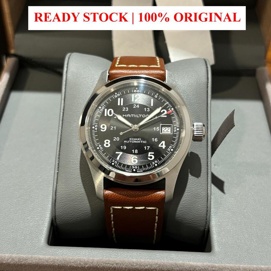 Hamilton Khaki Field Date Automatic Leather Strap H70455533 38MM Jam Tangan Hamilton Day Date