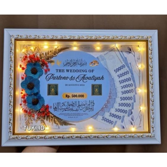 BINGKAI MAHAR 3D CUSTOM / MAHAR 3D/ FRAME 3D LIST GOLD / FRAME MAHAR RUSTIC / HANTARAN PERNIKAHAN