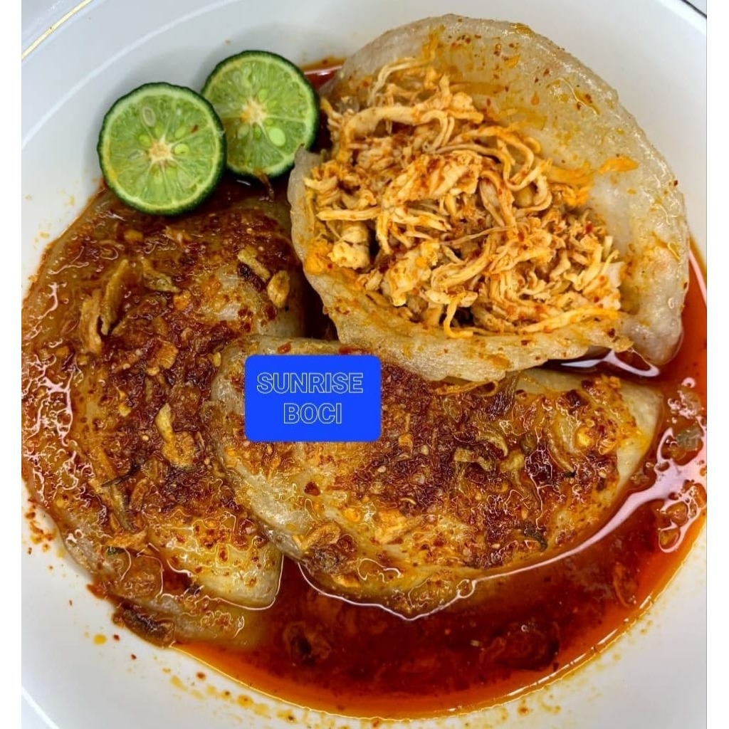 

cireng kuah isi ayam suwir jumbo mercon pedas enak gurih nyoo