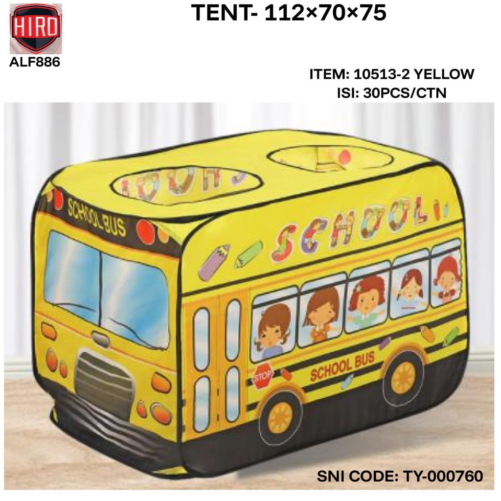 TENDA BULAT ANAK MOBIL BUS SCHOOL LIPAT TENDA BERMAIN LUCU BUS KENDARAAN