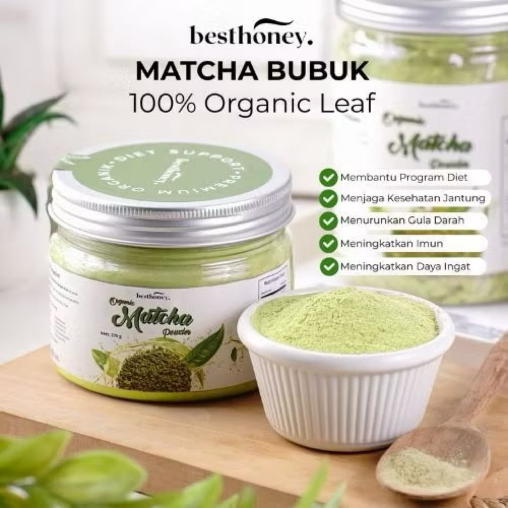 

{Free Sendok Kayu} MATCHA POWDER MINUMAN PURE PREMIUM / Best Honey Pure Matcha Premium 270gr/ 400gr
