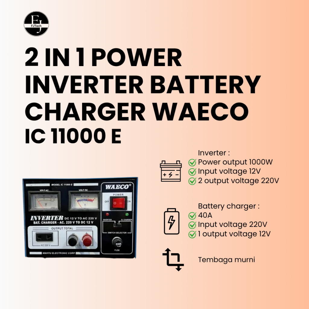WAECO IC 11000E | 2-in-1 Inverter Battery Charger | 1000W