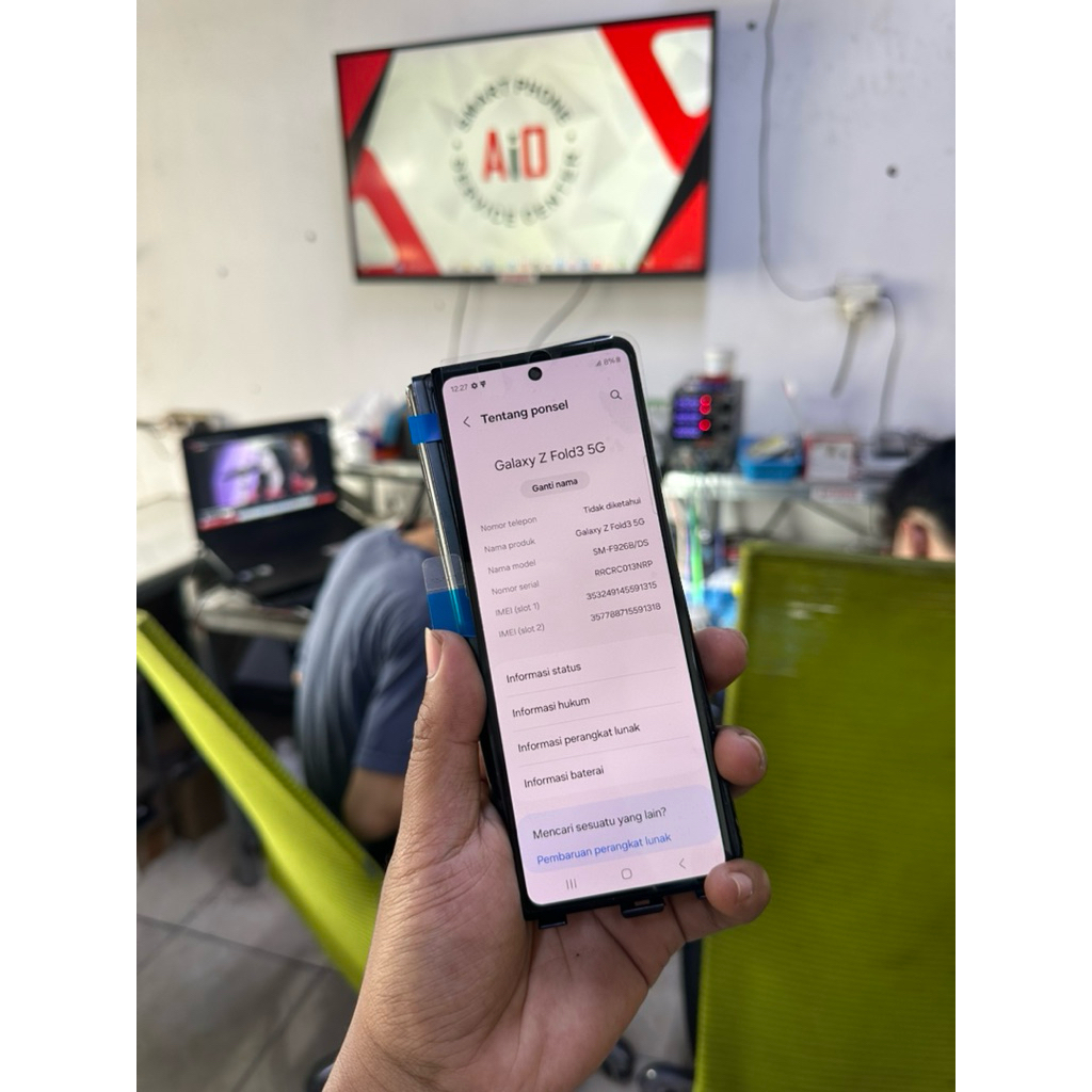 LCD Original 100% Depan Luar kecil Z fold 3 Zfold3