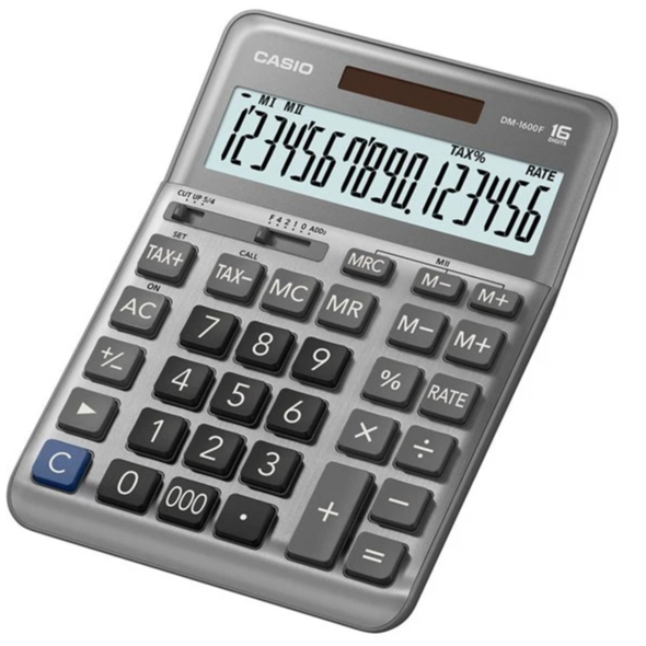 

CASIO DM1400F DM1600F Kalkulator Kantor 14 & 16 digit PENGHITUNG PAJAK SERIES ALUMUNIUM