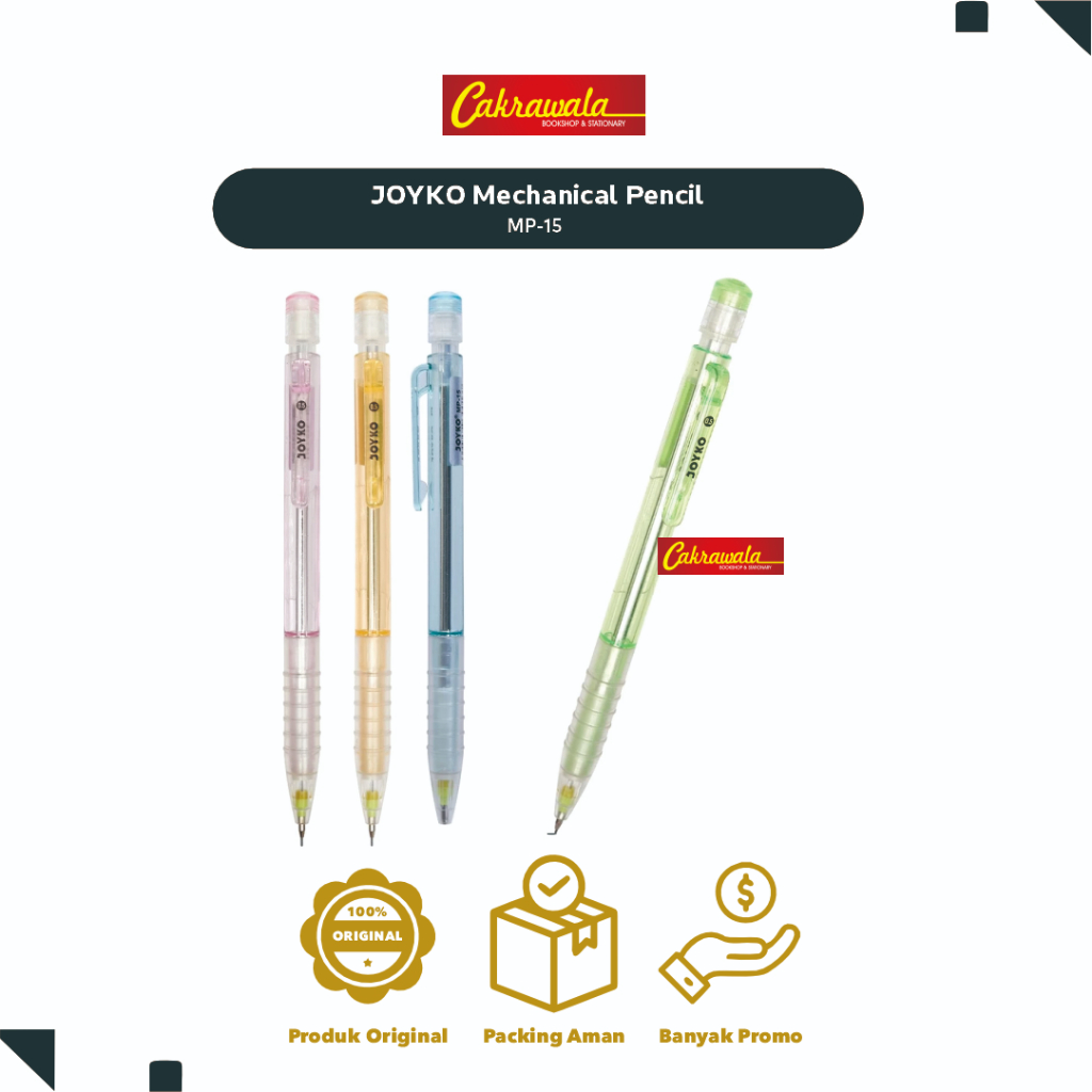 

JOYKO Mechanical Pencil MP-15 | Pensil Mekanik 0.5mm Joyko | Pensil Joyko Otomatis Sekolah & Kantor