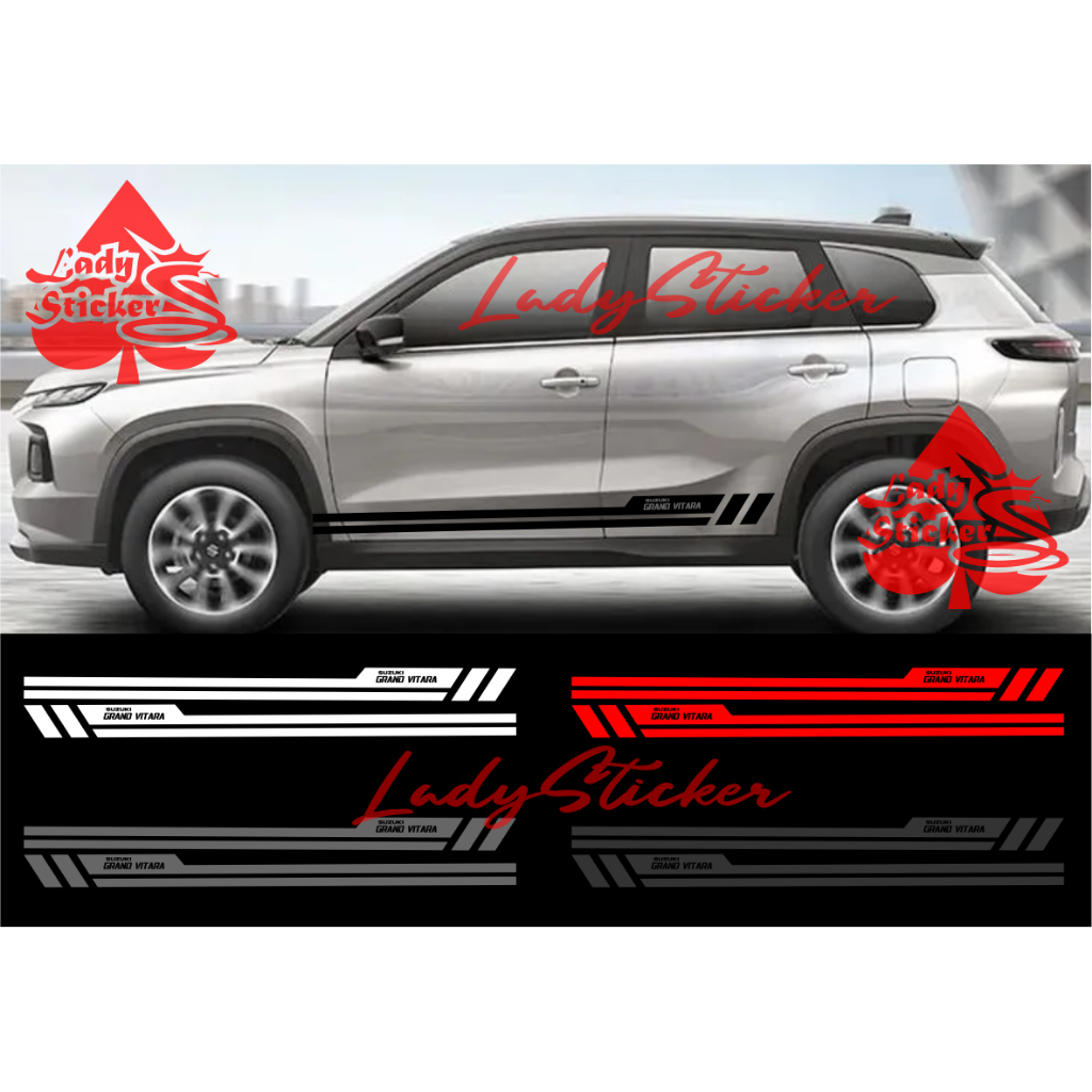 Cutting sticker mobil grand vitara sticker stiker mobil suzuki grand vitara