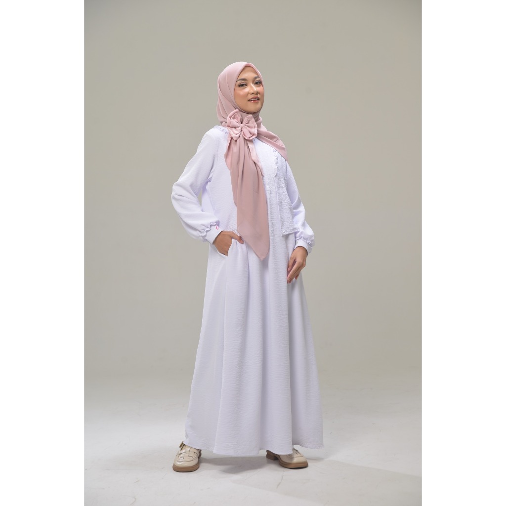 Rabbani - Dresslim Dara Seline Gamis Putih Remaja Panjang