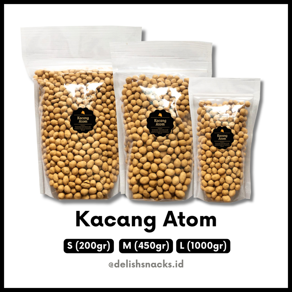 

[DELISH SNACKS] Kacang Atom / Snack Cemilan Camilan Jajanan Jajan Kacang Telur Sukro Kacang Oven