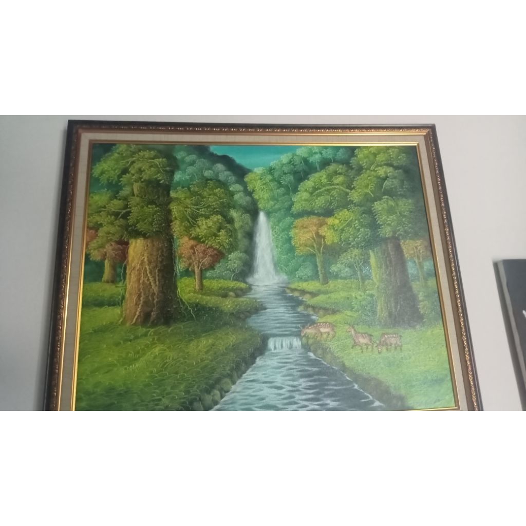 lukisan pemandangan air terjun
