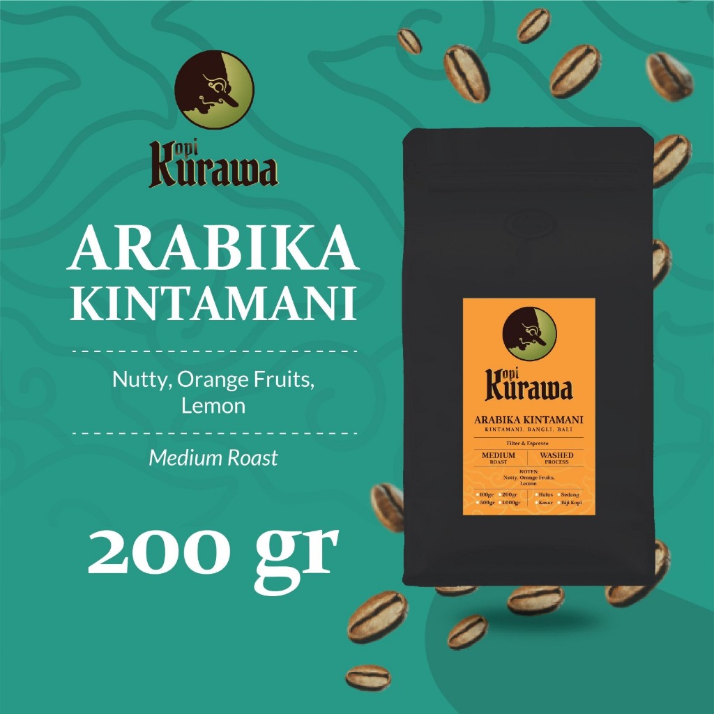 

Kopi Arabika Bali Kintamani Arabica Coffee Roast Beans Biji Bubuk 200g