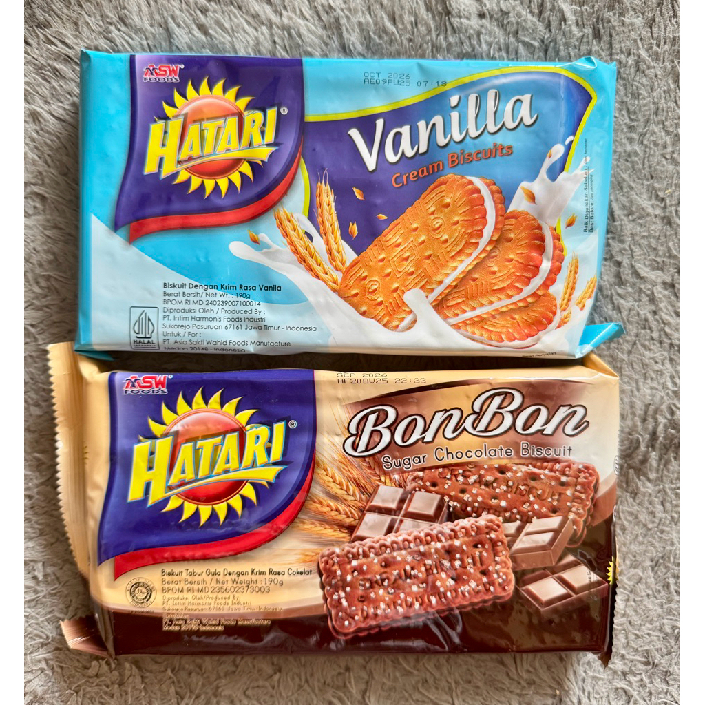 

Hatari Bon bon cream biskuit 190gr 1 karton isi 21