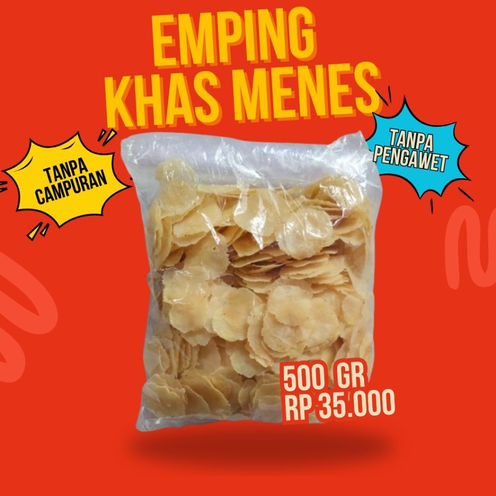 

1/2kg Emping khas menes pandeglang asli melinjo tanpa campuran/pengawet Food Kering Cemilan