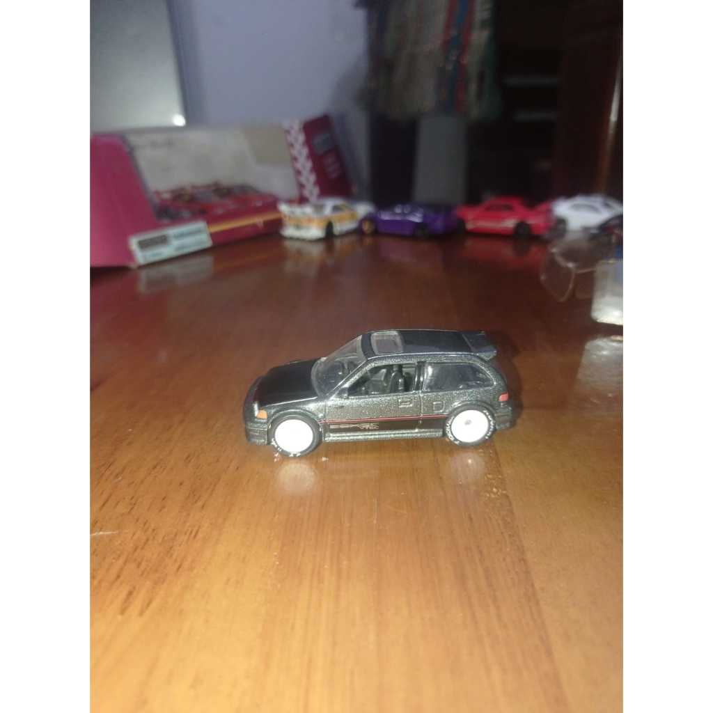 Hotwheels honda civic ef abu abu grey  custom  ban karet unrivet jdm loose