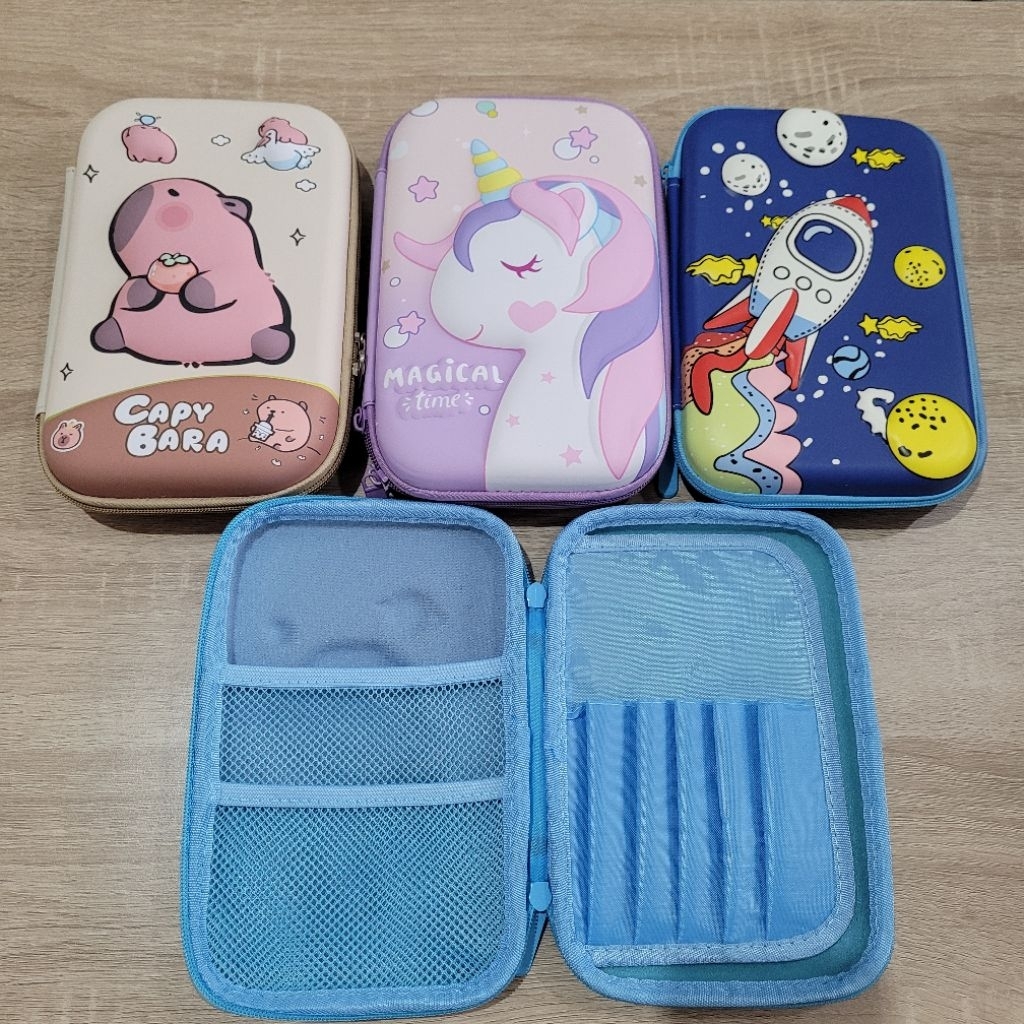 

Tempat Pensil TK SD SMP 3D besar bahan kulit Premium import Alat Tulis Kotak Pensil kapasitas besar perlengkapan sekolah